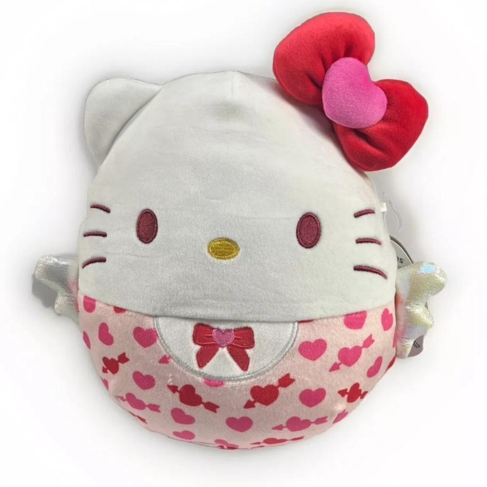 Squishmallows Hello Kitty Plush Valentine's Day Wings Bow 10 inch